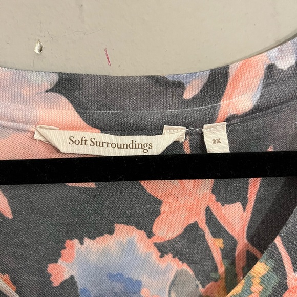 Soft Surroundings Floral Tunic - Orange and Blue - Picture 2 of 3